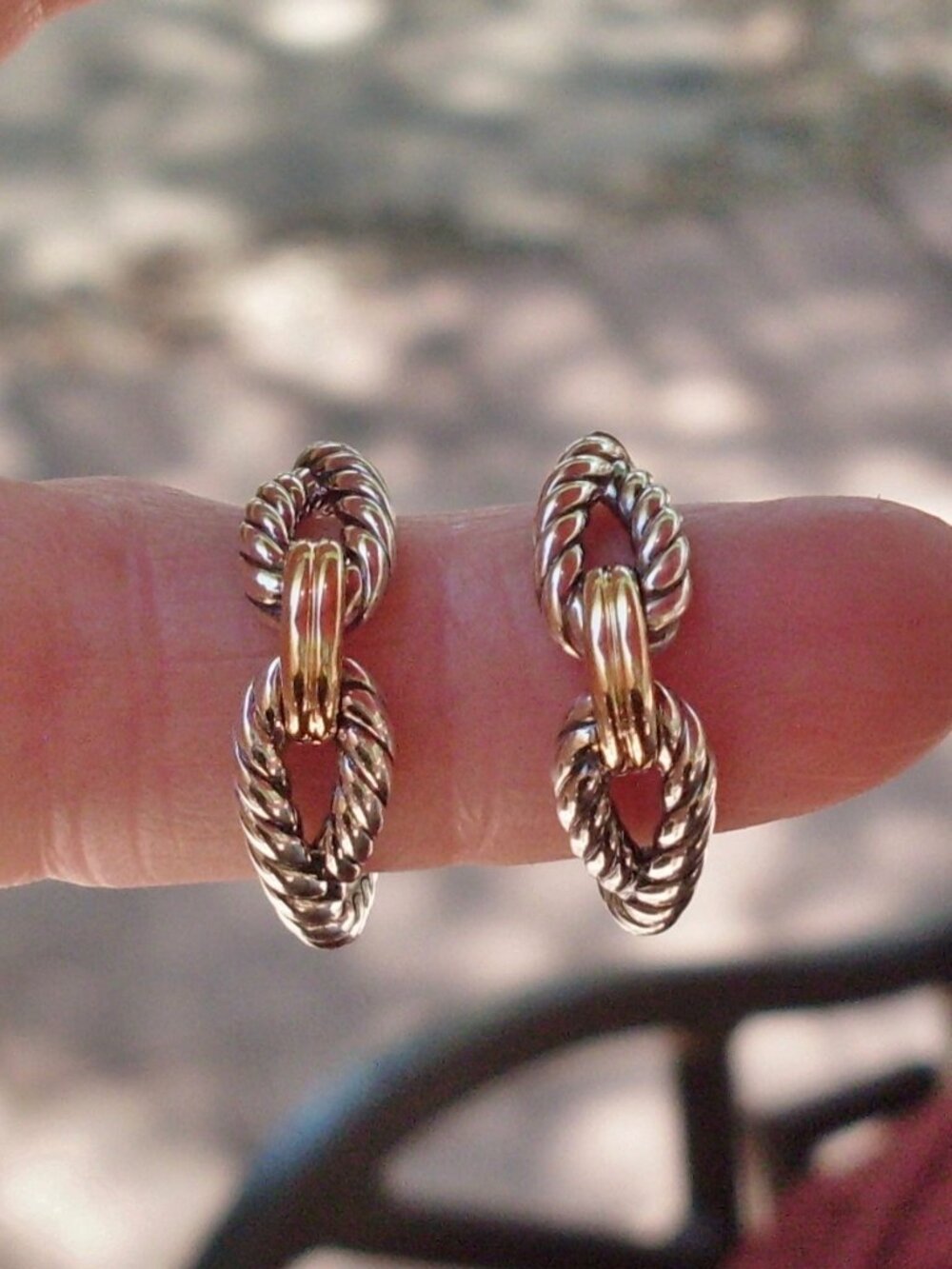 Current Item - David Yurman Cable Loop Hoop Earrings - 18K/925 - DY Backs - NIB